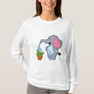 T-shirt Eléphant avec Plante