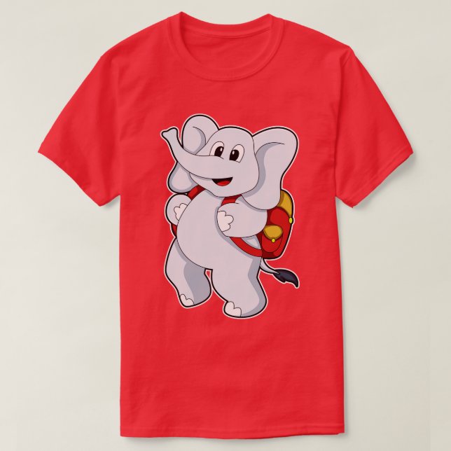 T-shirt Éléphant avec Sac à Dos (Design devant)