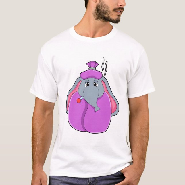 T-shirt Eléphant avec thermomètre à fièvre (Devant)