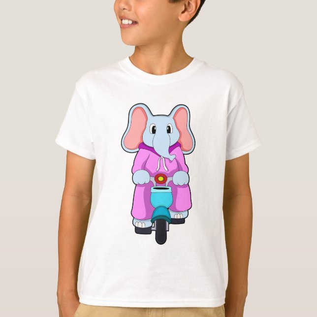 T-shirt Eléphant avec vélo (Devant)