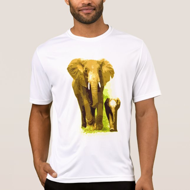 T-shirt Elephant & Baby Elephant Walking (Devant)