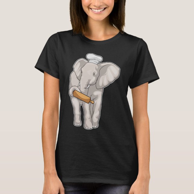 T-shirt Eléphant Baker Pince à rouler (Devant)