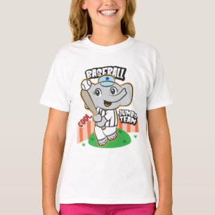 T-shirt Elephant Baseball drôle mignon