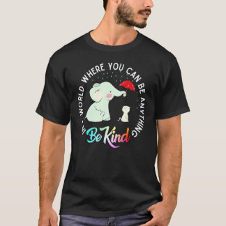 T-shirt Elephant Be Kind Cute Elephan Autism And Cat