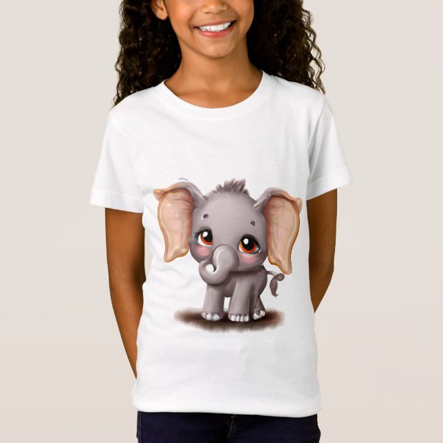 T-shirt éléphant bébé - mignonne gros oreilles béb (Devant)