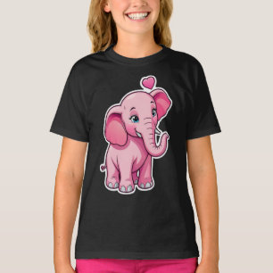 T-shirt Eléphant Bébé Rose Cute Avec Amour