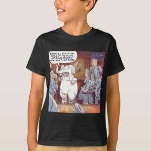 T-shirt Éléphant Blanc Drôle Dans La Pièce