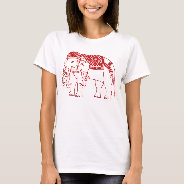 T-shirt Elephant blanc thaïlandais Erawan (Devant)