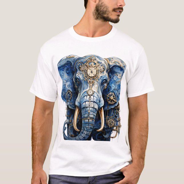 T-shirt éléphant bleu (Devant)