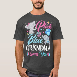 T-shirt Elephant bleu rose grand-mère vous aime Grossesse