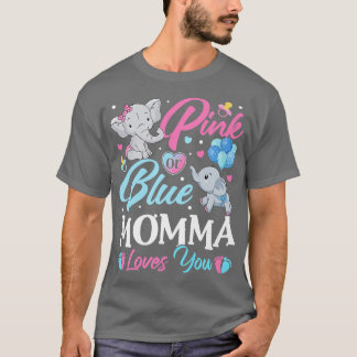 T-shirt Elephant bleu rose maman vous aime Grossesse Revea