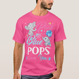 T-shirt Eléphant bleu rose POPS vous aime Grossesse Révéle
