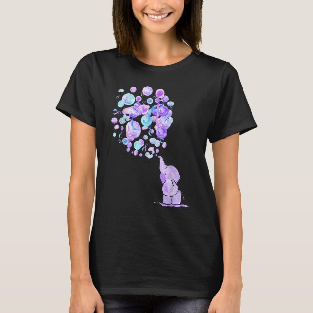 T-shirt Eléphant bleu violet Ballons Rheumatoid Arthrite (Devant)