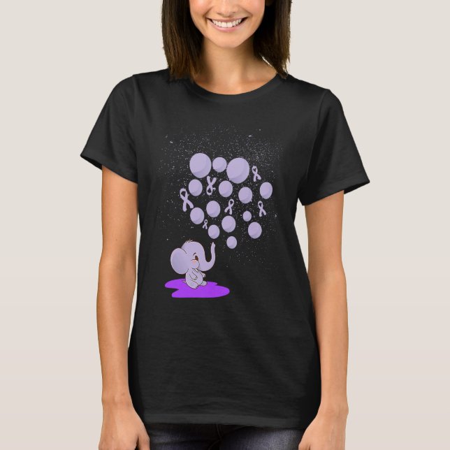 T-shirt Elephant Blowing Up Purple Balloons Overdose Aware (Devant)