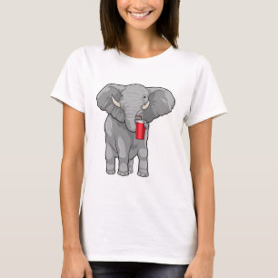 T-shirt Eléphant Boire de la tasse