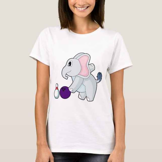 T-shirt Elephant Bowling Bowling ball Bowling pin (Devant)