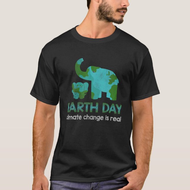 T-shirt Elephant Changement climatique Protéger l'heure de (Devant)