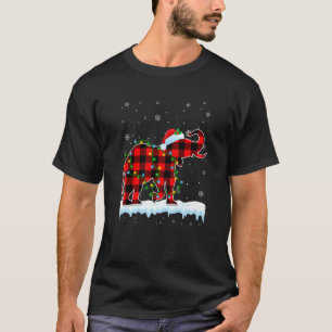 T-shirt Éléphant chapeau de Père Noël de Noël animaux mign