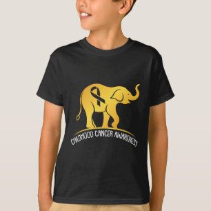 T-shirt Elephant Childhood Cancer Awareness Ribbon Warrier