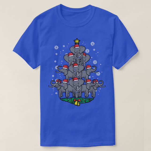 T-shirt Elephant Christmas Tree Animal Xmas PJs Pajamas Wo (Design devant)