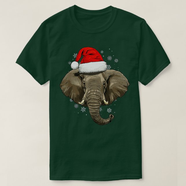 T-shirt Elephant Christmas Zoo Safari Keeper Amoureux des  (Design devant)