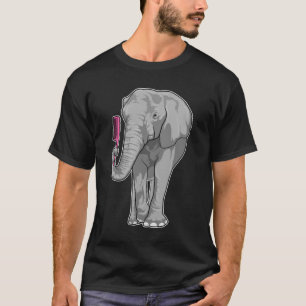 T-shirt Éléphant coiffeur avec peigne