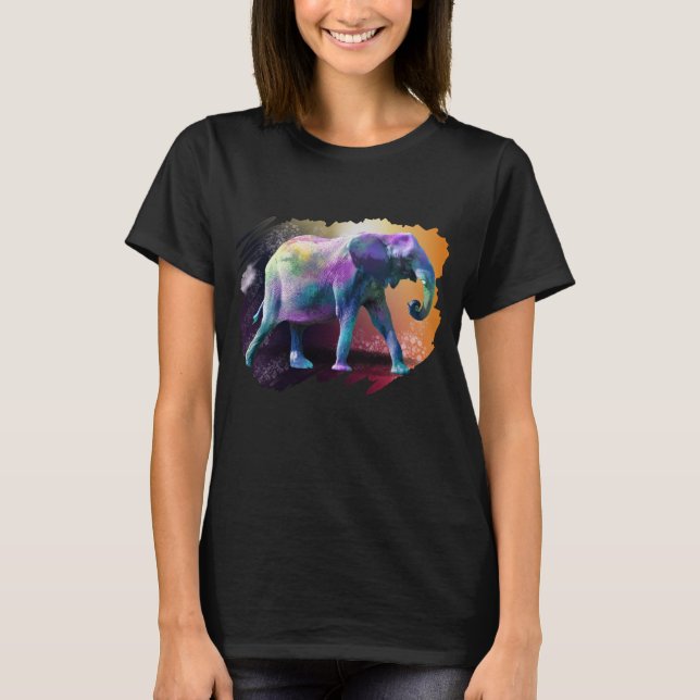 T-shirt éléphant coloré (Devant)