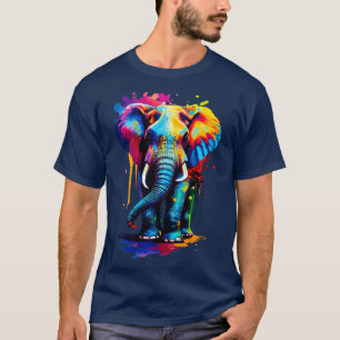 T-shirt Eléphant coloré mignon Eléphant africain