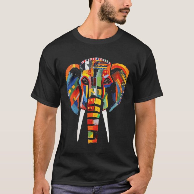 T-shirt Elephant colourful artwork  animal motif animal el (Devant)