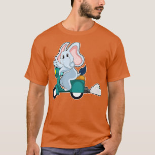 T-shirt Elephant Comme Biker Avec Scooter