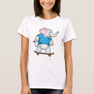 T-shirt Elephant comme patineur avec skateboard