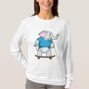 T-shirt Elephant comme patineur avec skateboard