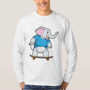 T-shirt Elephant comme patineur avec skateboard