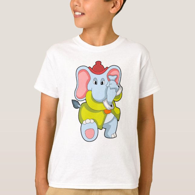 T-shirt Elephant comme pompier avec Proboscis (Devant)