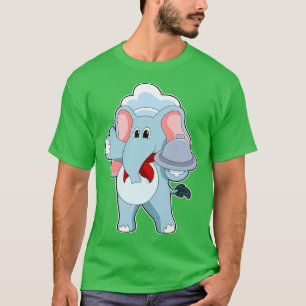 T-shirt Elephant comme serveur avec Plattre