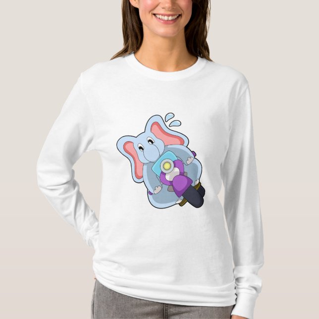 T-shirt Elephant comme vélo avec moto.PNG (Devant)