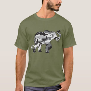 T-shirt Eléphant composé de camouflage gris