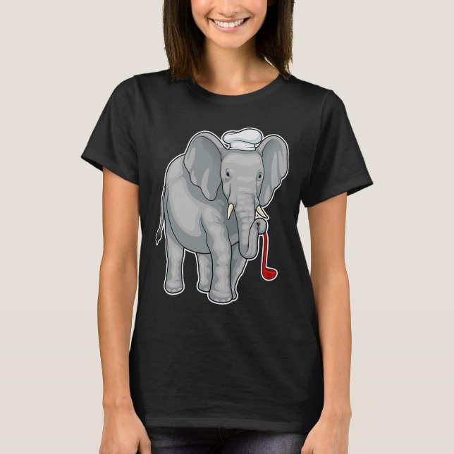 T-shirt Elephant Cook Chef casquette (Devant)