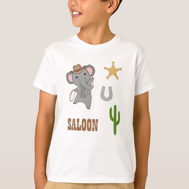 T-shirt Elephant Cowboy Lasso Australie Occidentale Elépha (Devant)
