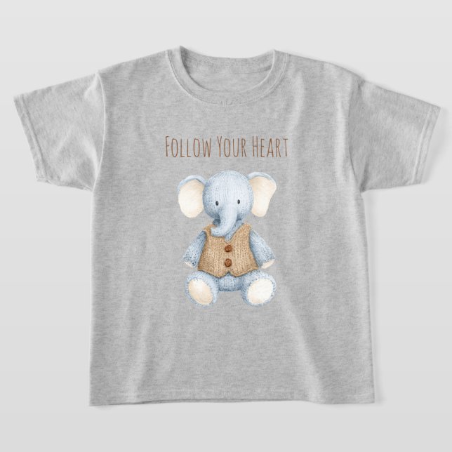 T-shirt Éléphant Crème Bleu (Poser)