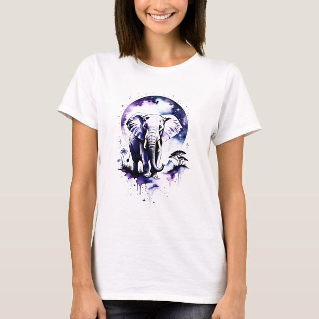 T-shirt Eléphant dans la jungle mystique (Devant)