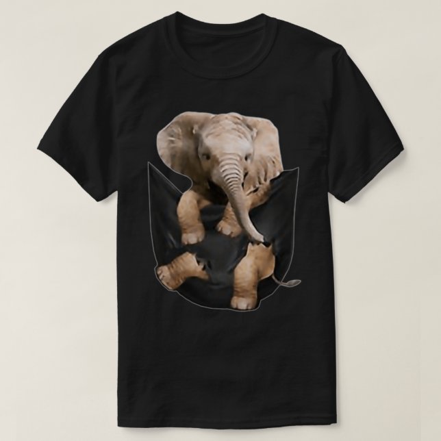 T-shirt Elephant Dans La Poche Drôle Elephant Cadeaux Amou (Design devant)