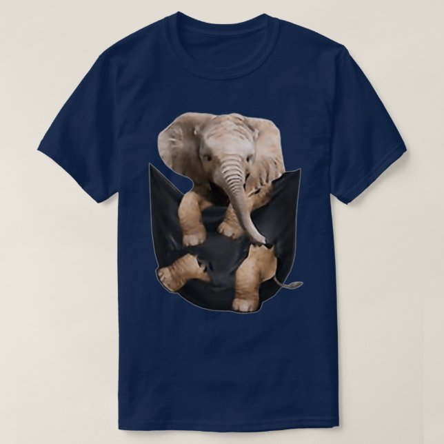 T-shirt Elephant Dans La Poche Drôle Elephant Cadeaux Amou (Design devant)