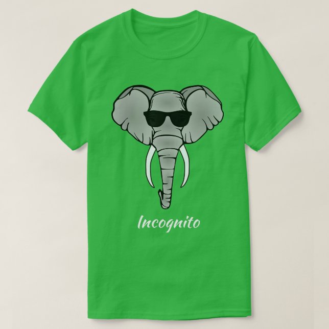T-shirt Elephant Dans Le Mauvais Masquage Incognito (Design devant)