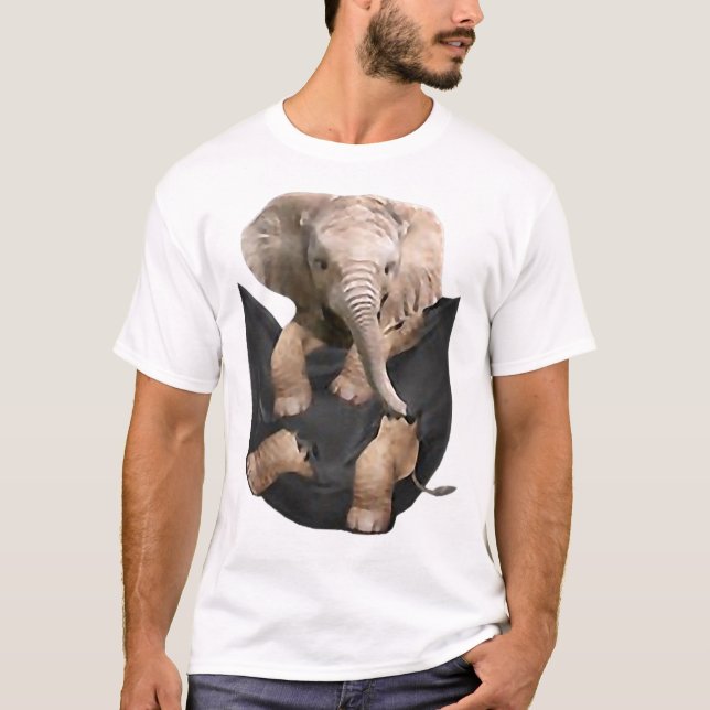 T-shirt Elephant Dans Les Cadeaux De Poche Drôle Elephant  (Devant)