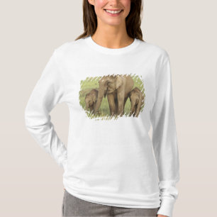 T-shirt Éléphant d'Asie indien et jeunes