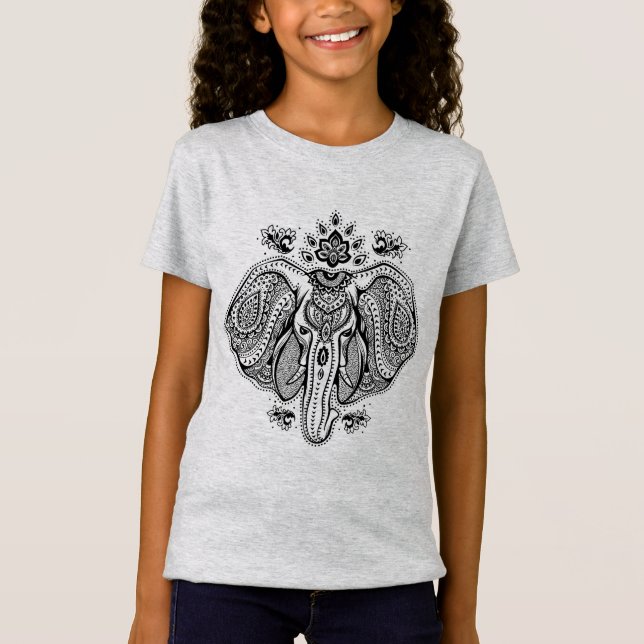 T-Shirt Éléphant d'Asie vintage inspiré (Devant)