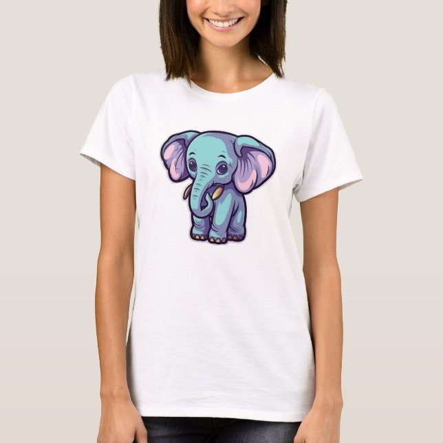 T-SHIRT ÉLÉPHANT DE CARTOON (Devant)
