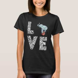 T-shirt Éléphant de cirque équilibre balle amour léopard c