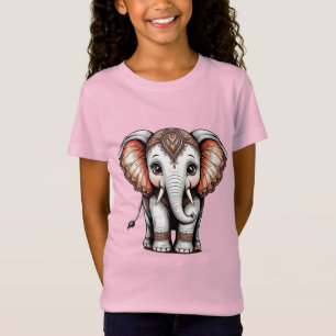 T-Shirt Éléphant de dessin animé décoratif